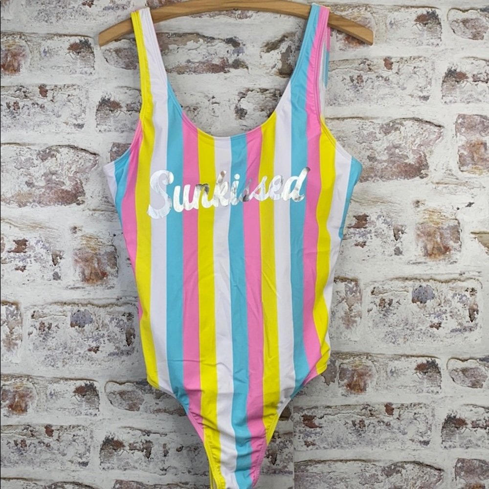 One piece Bathing Suit Striped XL
